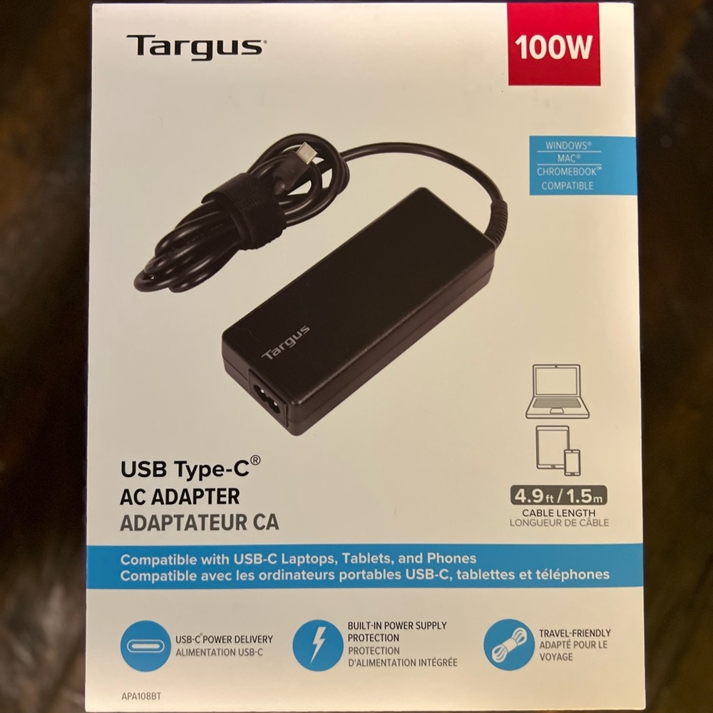 Targus Black USB Type-C Computer Cable Adapter 100W